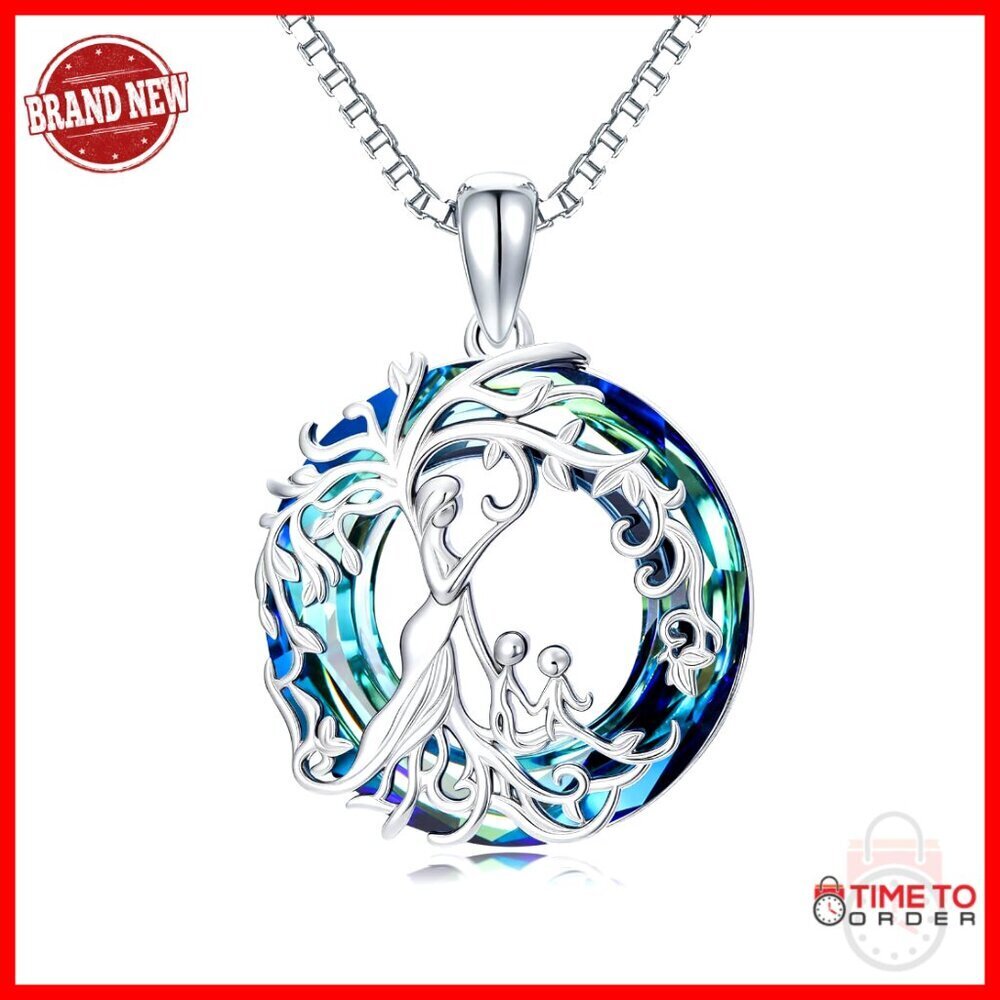 Sterling Silver Tree of Life Pendant Necklace Family Jewelry Gift Elegant
